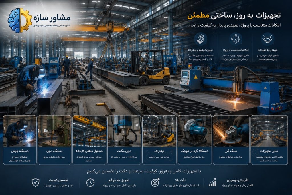کارخانه اسکلت فلزی مجهز