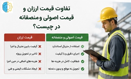 تفاوت قیمت دستمزد اسکلت فلزی